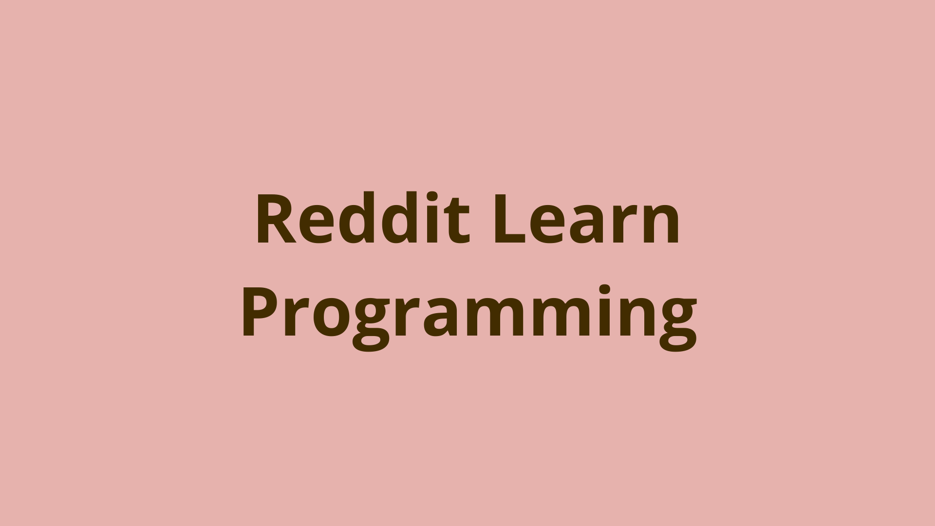 Image of Reddit Learn Programming