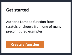 AWS Create a Function button