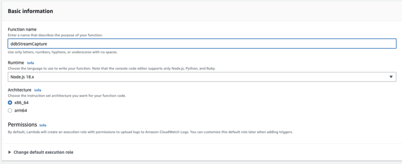 AWS Lambda function basic information