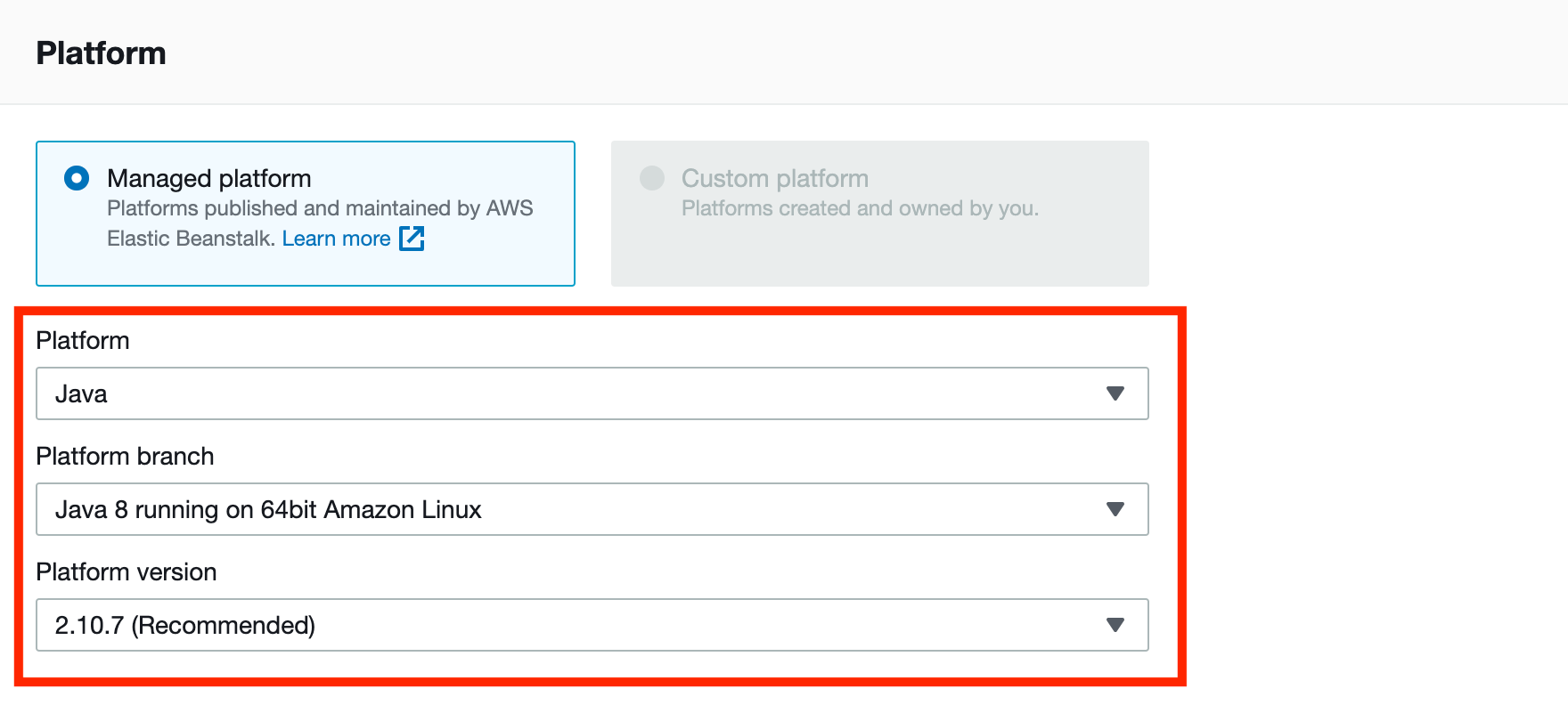 Create an AWS Elastic Beanstalk Environment - Step 5