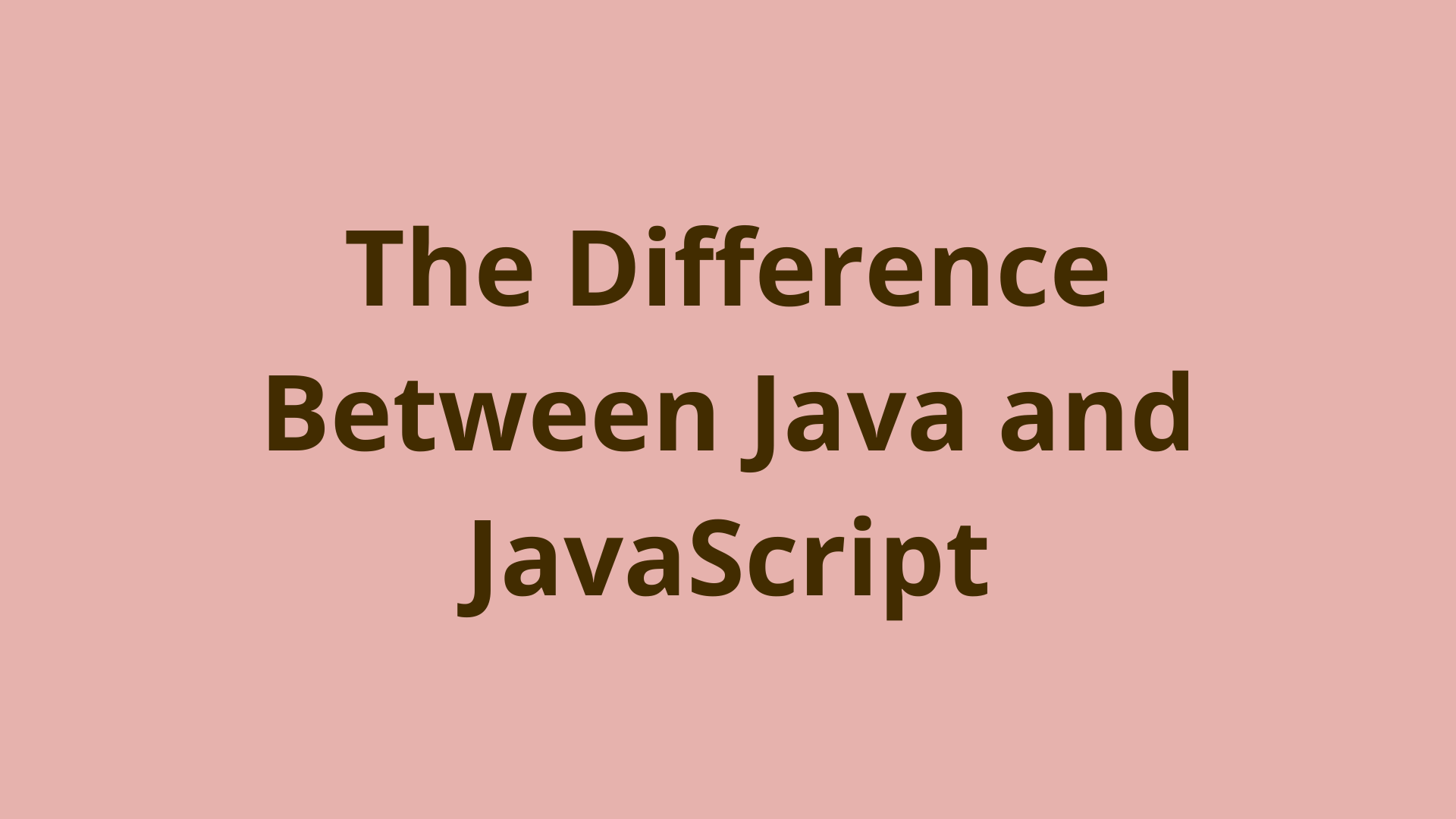Image of The Difference Between Java and JavaScript