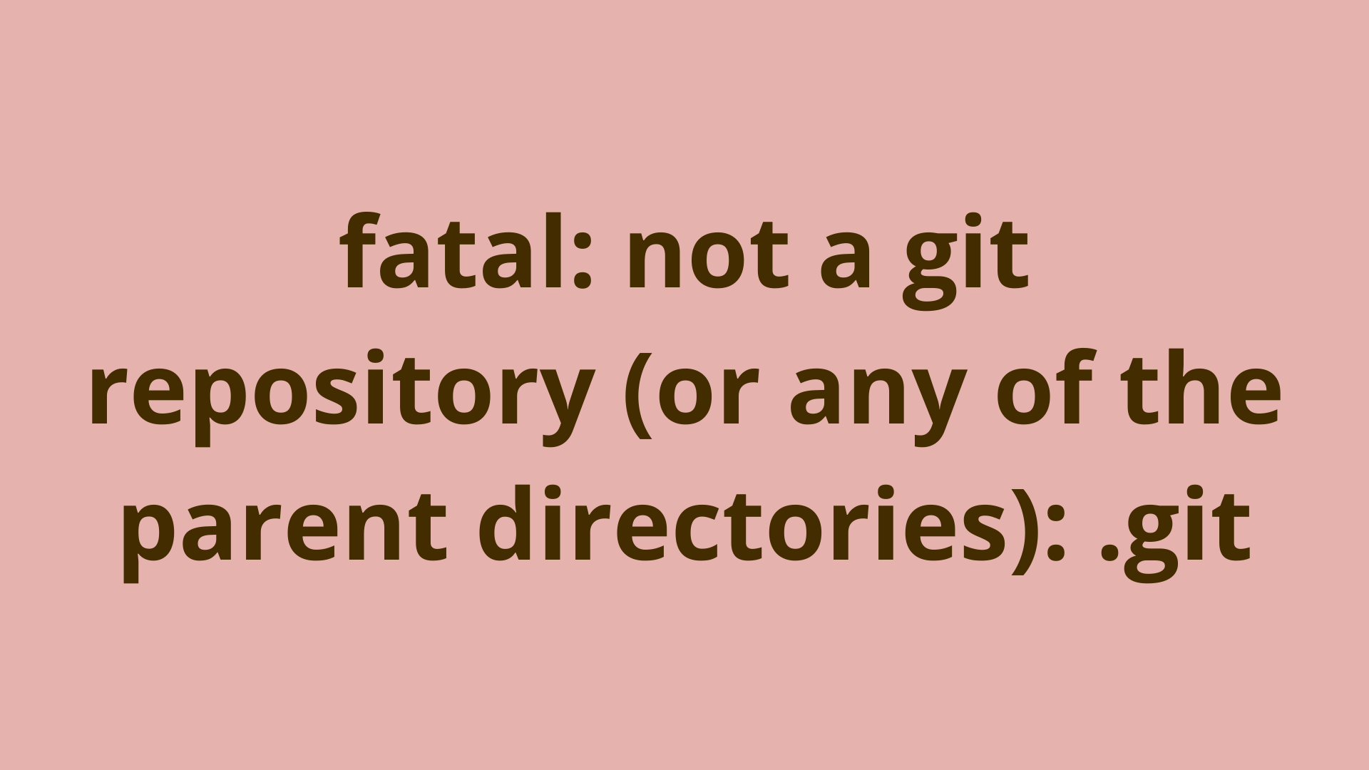 Image of fatal: not a git repository (or any of the parent directories): .git