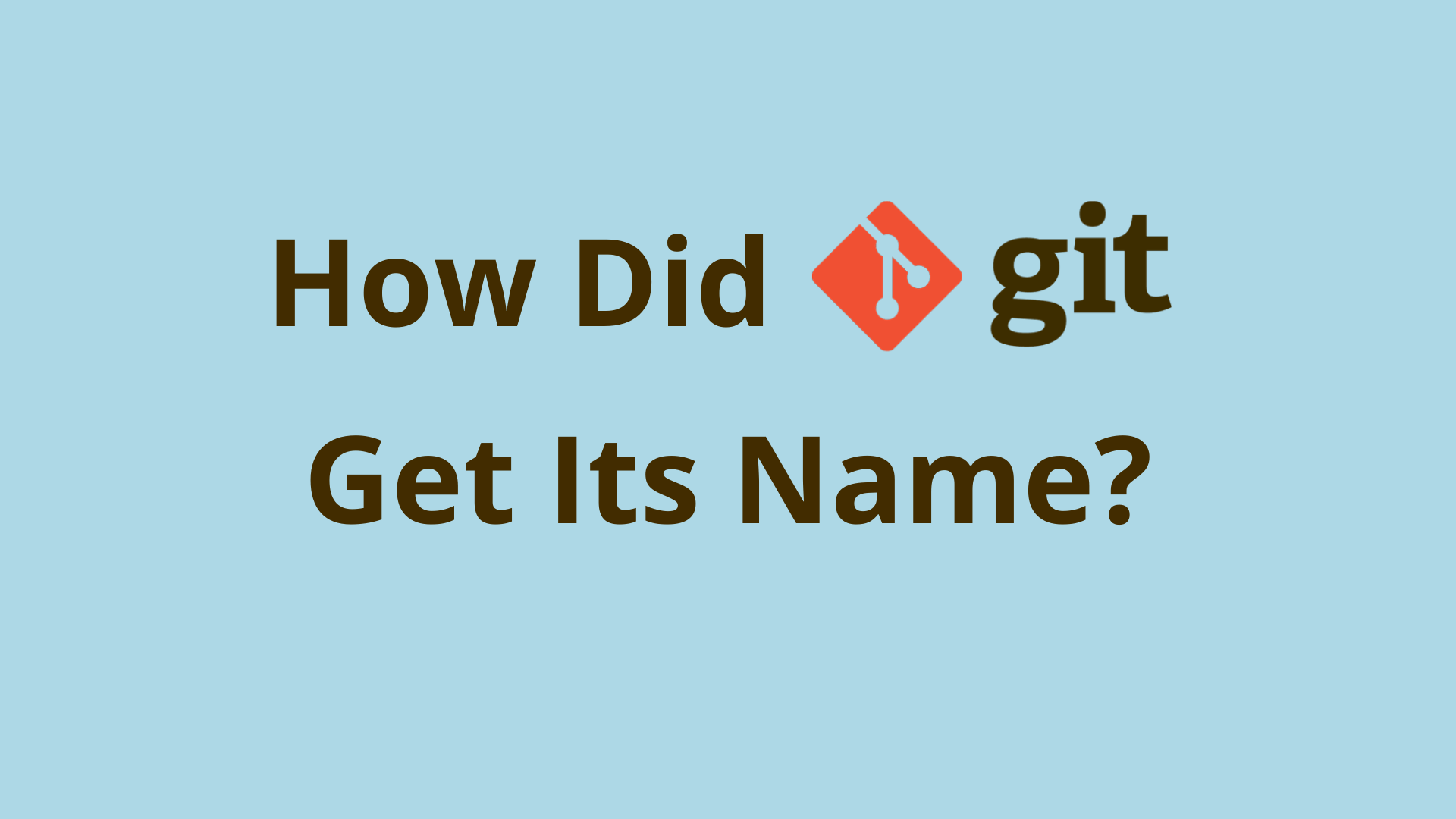 How Did Git Get Its Name