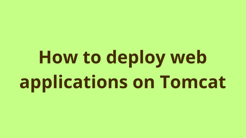 Image of How to deploy web applications on Tomcat