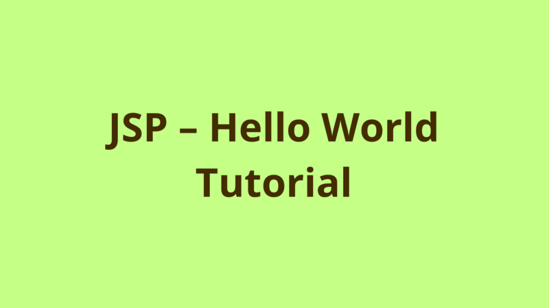 Jsp Hello World Tutorial