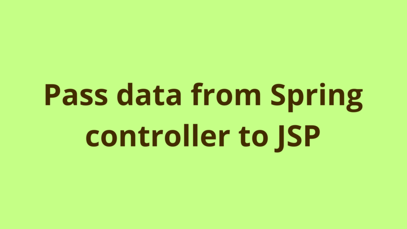Image of Pass data from Spring controller to JSP