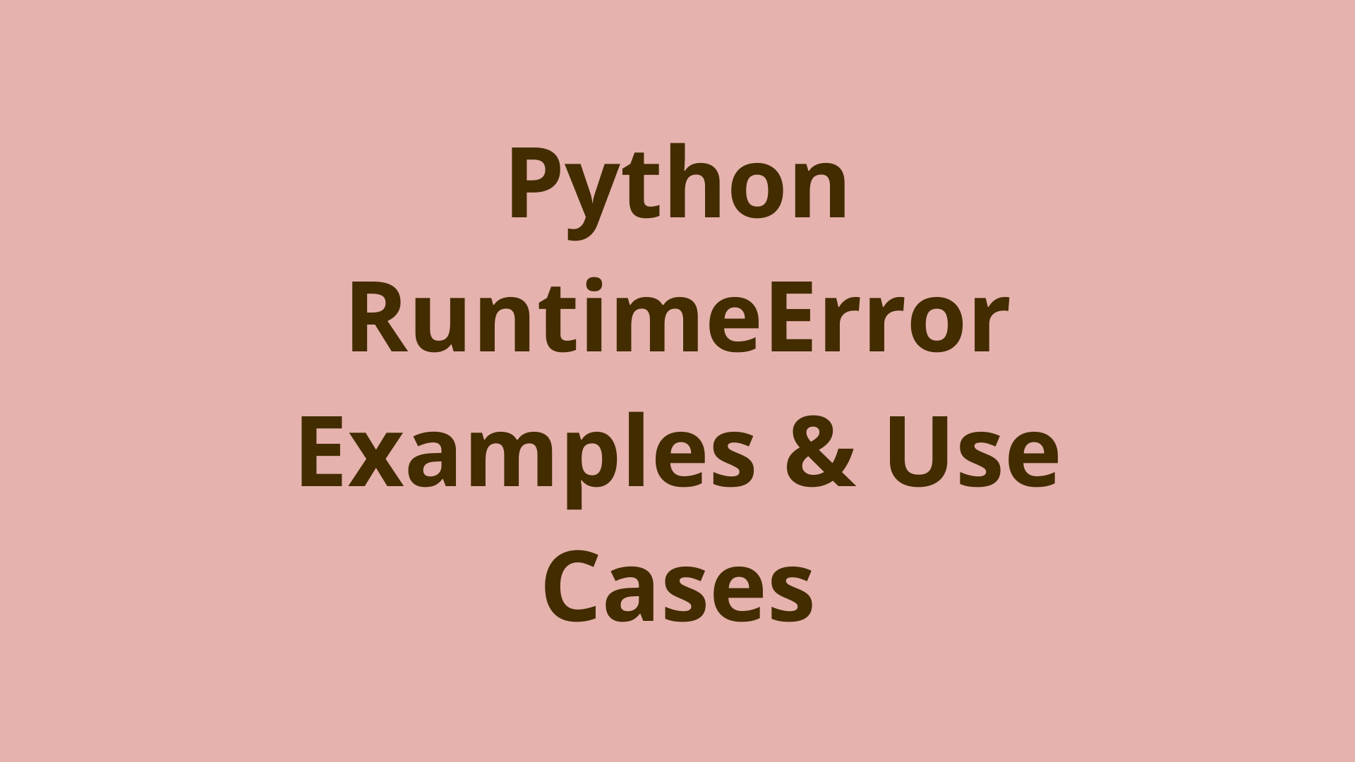 Runtime Error Example In C