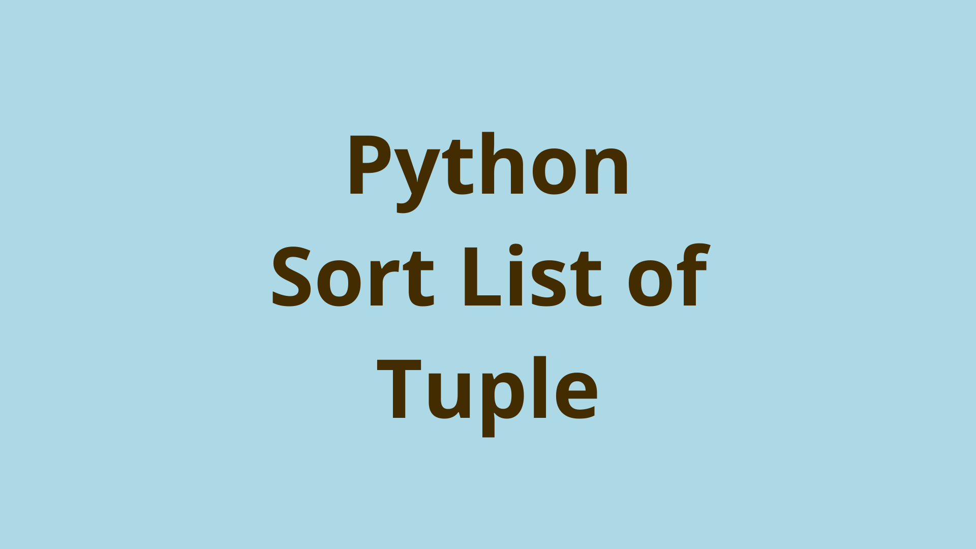 Image of Python Sort List of Tuple