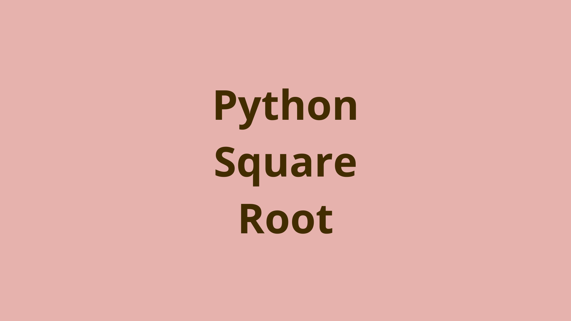 Image of Python Square Root