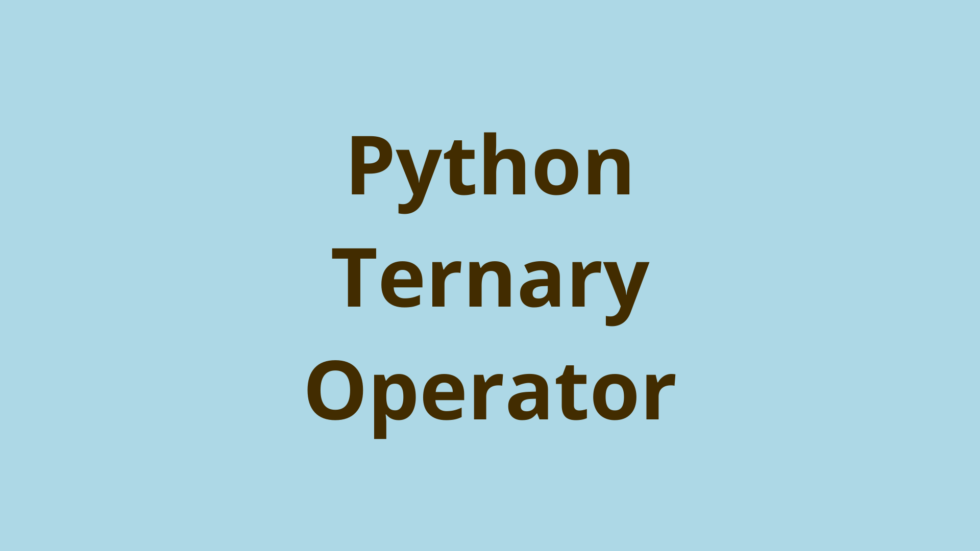 Image of Python Ternary Operator