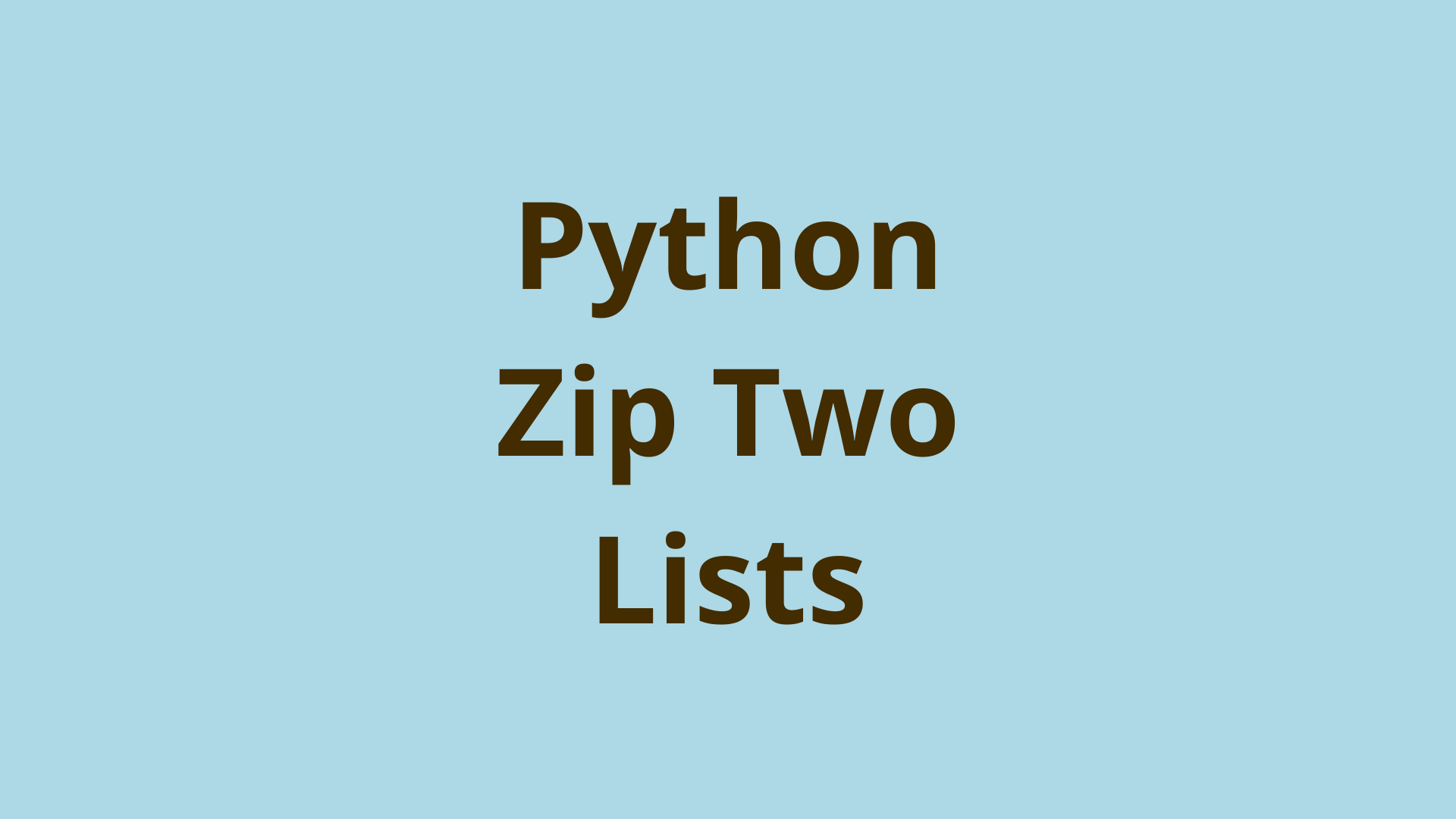 Image of Python Zip Two Lists
