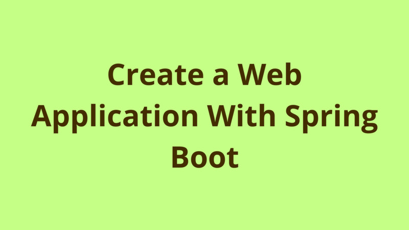 Spring boot create web on sale application