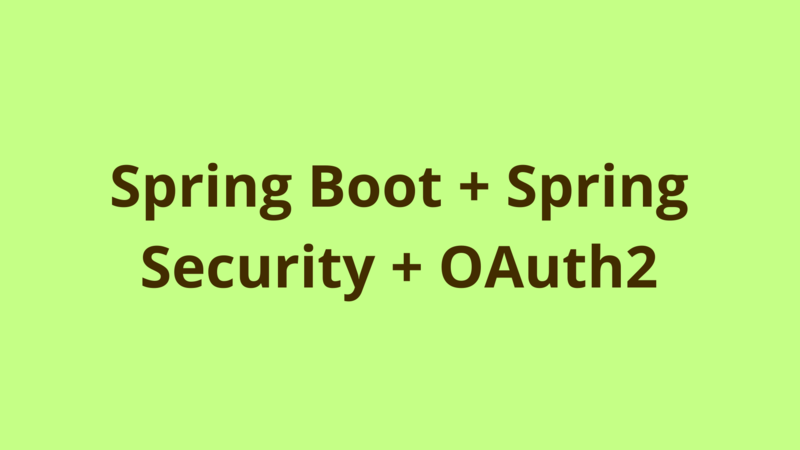 Spring security with on sale oauth2