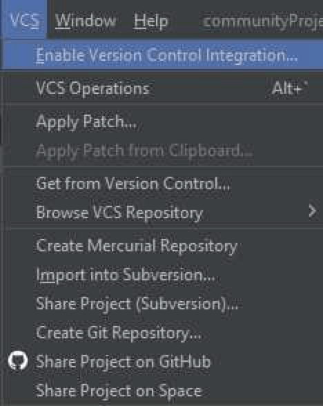 PyCharm Git Enable Version Control Integration