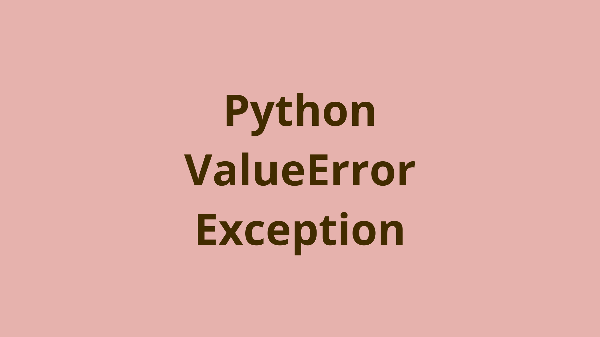 Error and exception in python